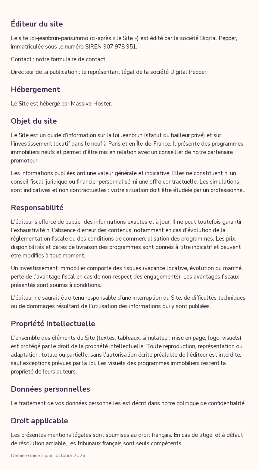 Mentions légales (1/1)